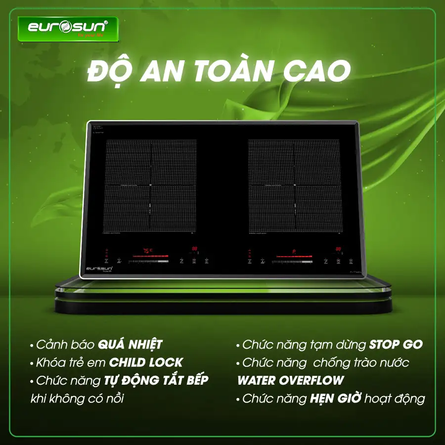 Alternative view of Bếp từ Eurosun EU-T786NANO – Mặt kính Euro Platinum phủ Nano, Booster 3000W, Inverter Malaysia