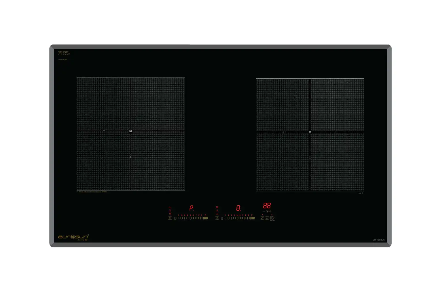 Bếp từ Eurosun EU-T888GE – Nhập khẩu Đức, Booster 3700W, Mặt kính Schott Ceran cao cấp