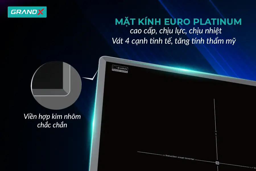 Alternative view of Bếp từ GrandX GX IH696SE – Mặt kính EURO Platinum, Booster 2300W, Inverter tiết kiệm điện