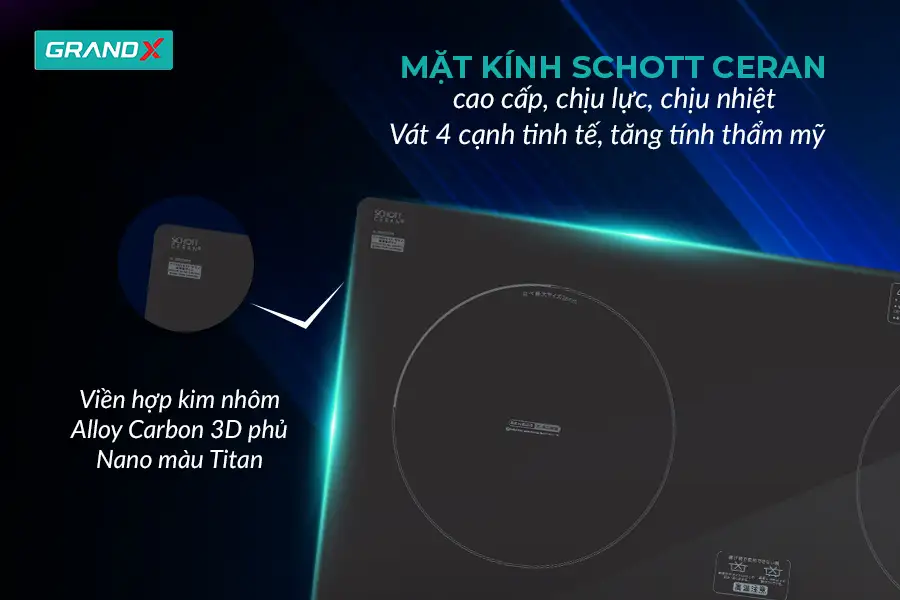 Alternative view of Bếp từ GrandX GX IP876JP – Mặt kính Schott Ceran Đức, Booster 3000W, Smart Inverter Malaysia
